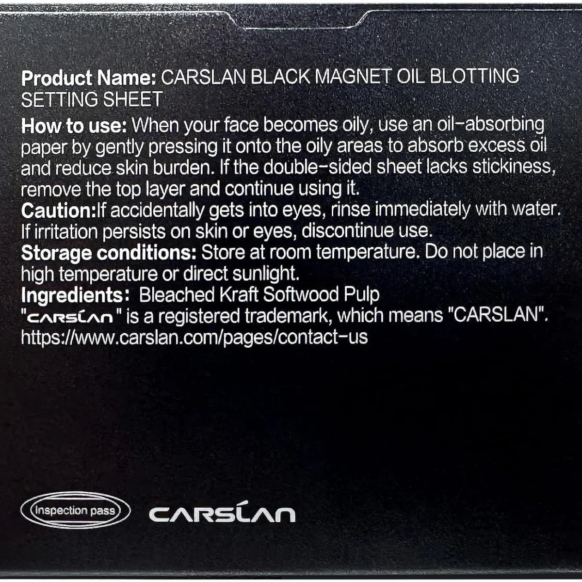 CARSLAN™ Black Magnet Oil Blotting Setting Sheets